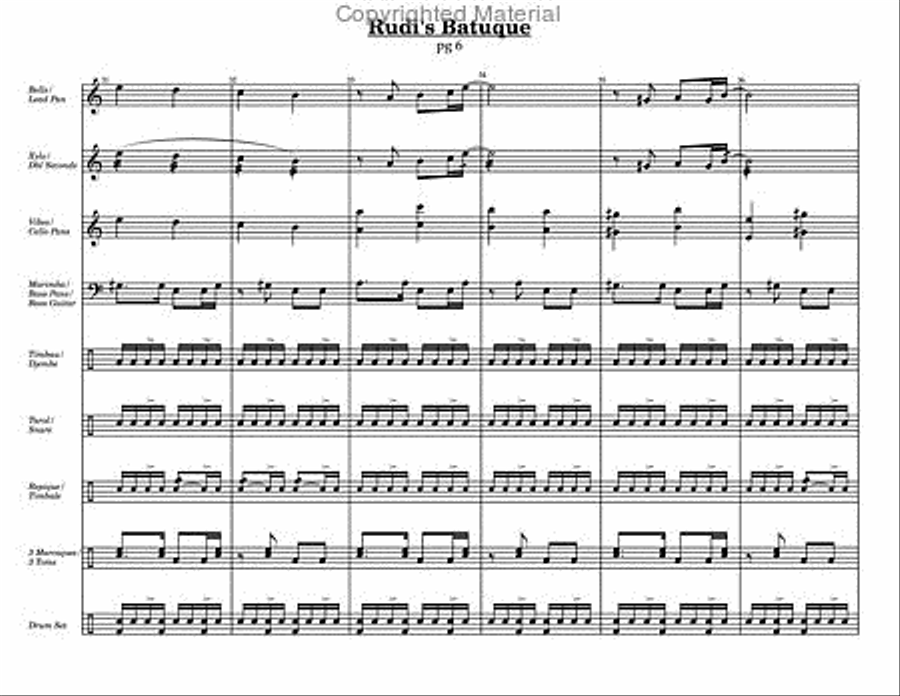 Rudi's Batuque Rudi's Batuque Percussion Ensemble scores gallery preview page 5