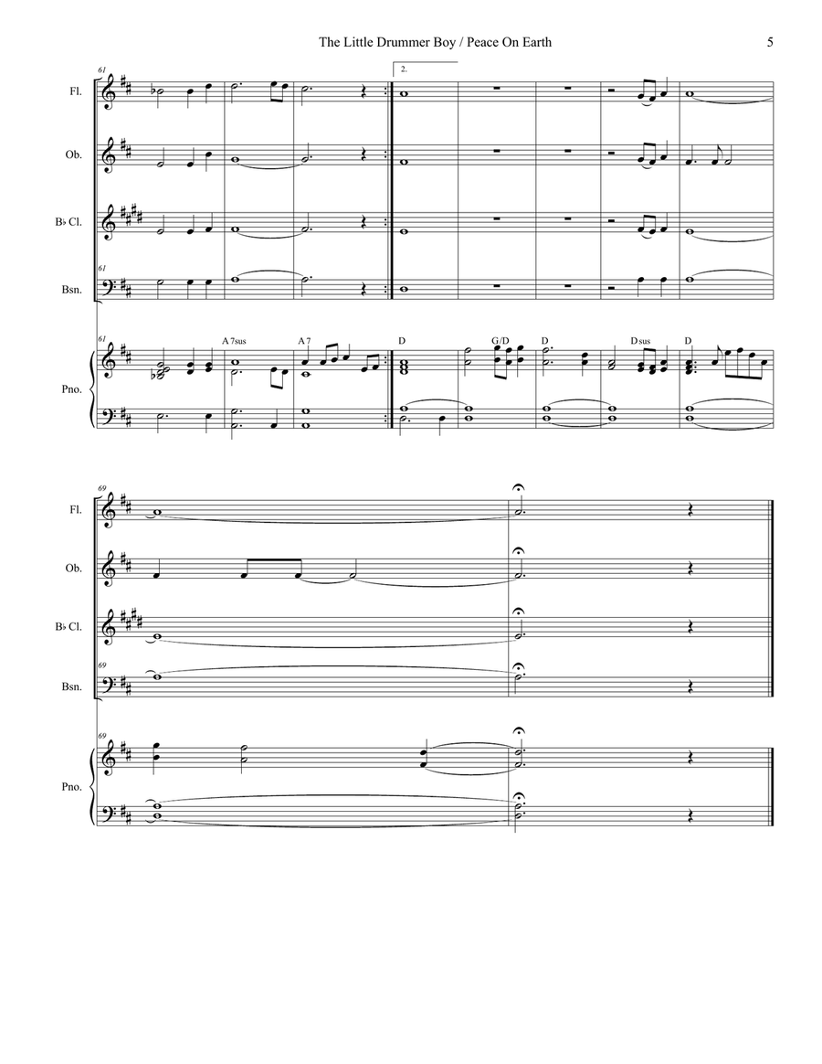 Peace On Earth Peace On Earth Woodwind Quartet scores gallery preview page 5