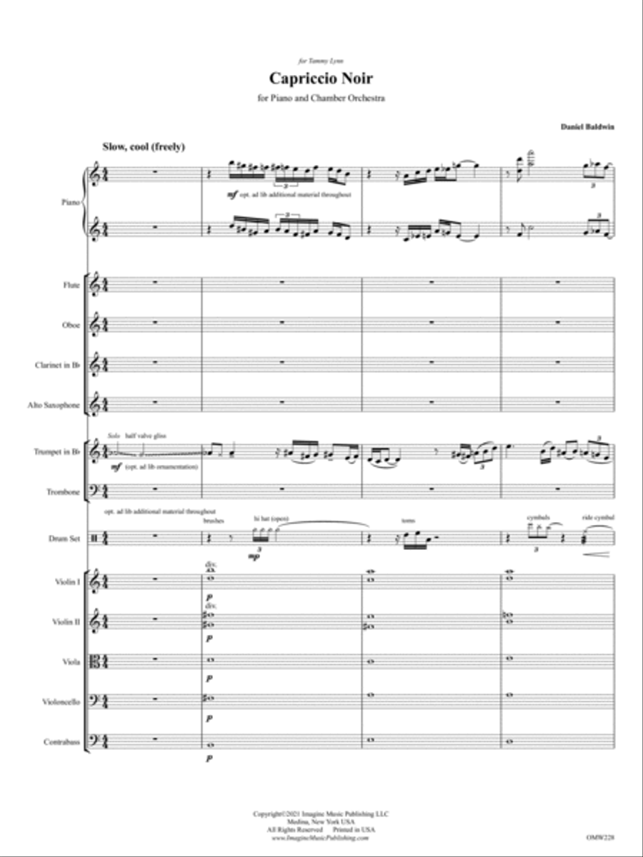 Capriccio Noir Chamber Orchestra scores gallery preview page 3
