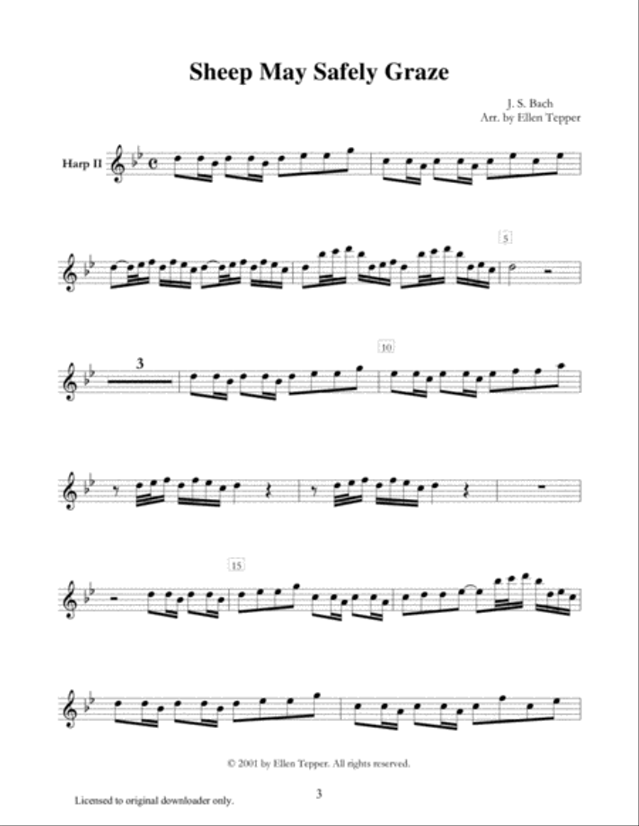 Sheep May Safely Graze Harp scores gallery preview page 4