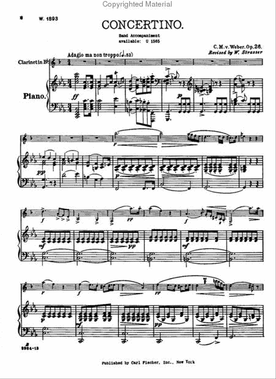 Concertino B-Flat Clarinet scores gallery preview page 2