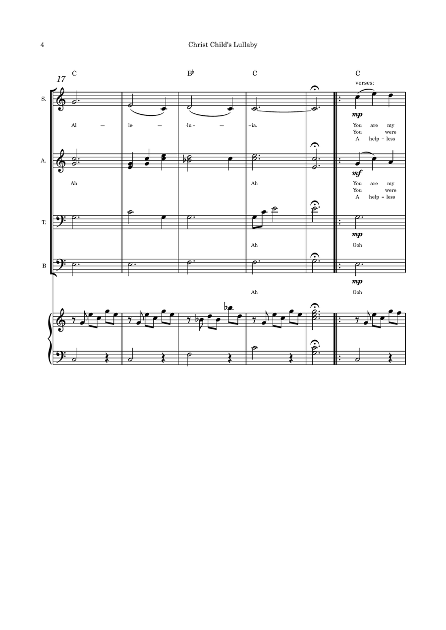 Christ Child's Lullaby (Taladh Chriosda) - SATB and Piano 4-Part scores gallery preview page 4