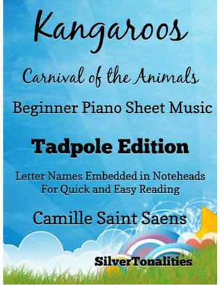 Book cover for Kangaroos Carnival of the Animals Beginner Piano Sheet Music 2nd Edition