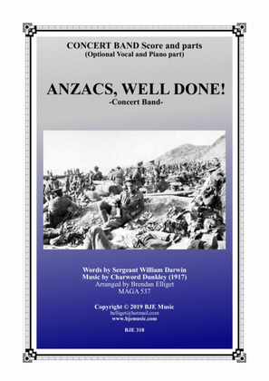 Anzacs, Well Done! - Concert Band Score and Parts PDF