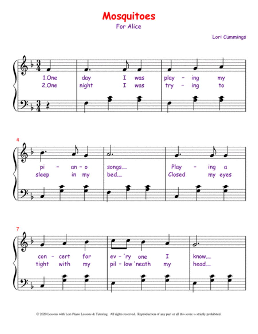 Mosquitoes Piano Method scores gallery preview page 2