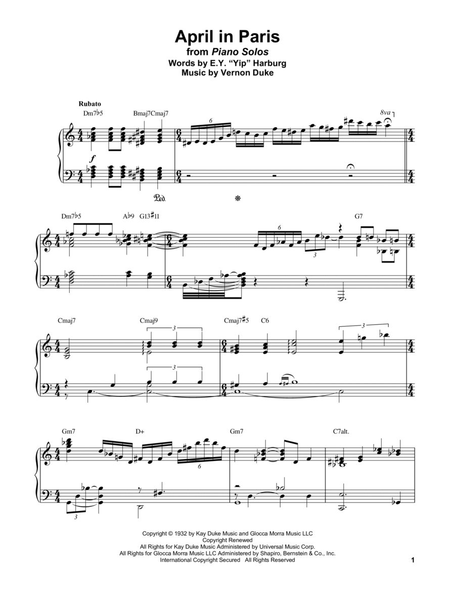 April In Paris Piano scores gallery preview page 1