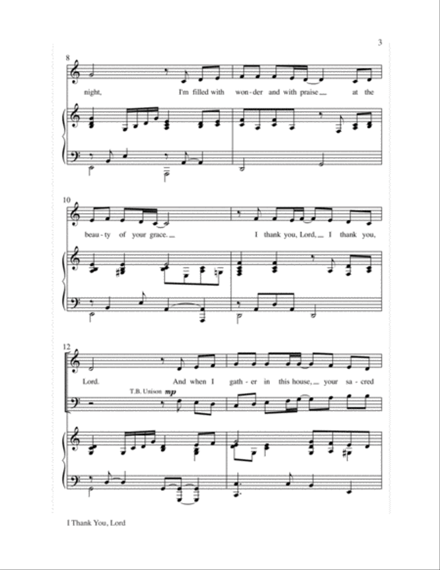 I Thank You, Lord 4-Part scores gallery preview page 4