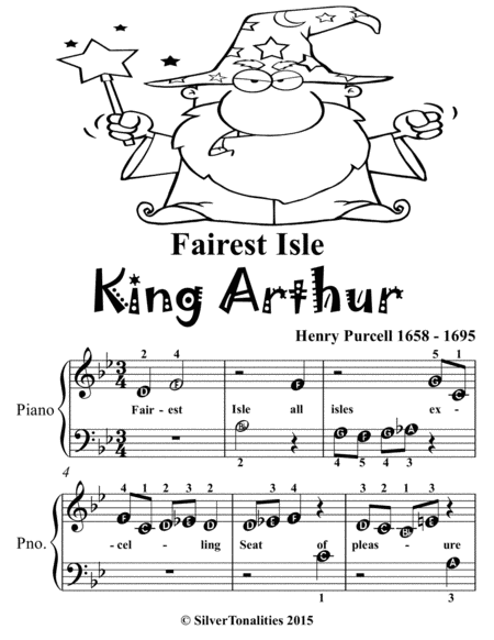 Fairest Isle King Arthur Beginner Piano Sheet Music 2nd Edition