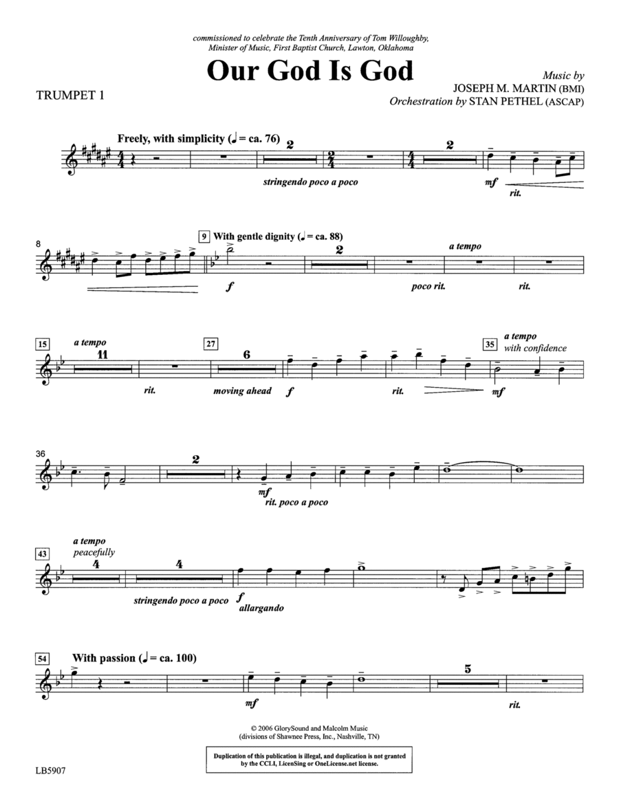 Our God Is God - Trumpet 1 Choir scores gallery preview page 1