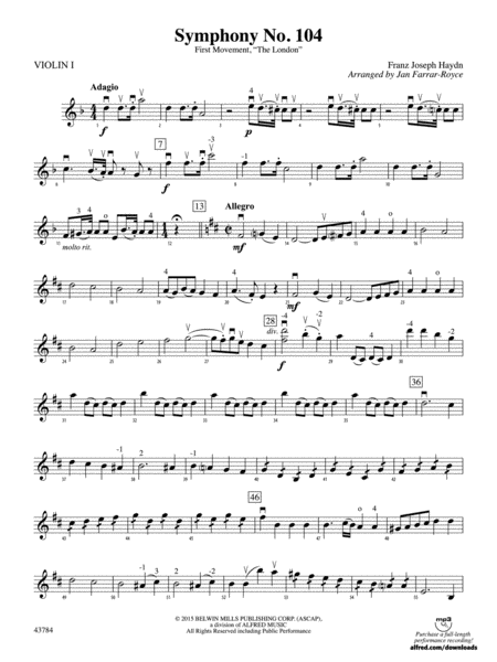 Symphony No. 104: 1st Violin