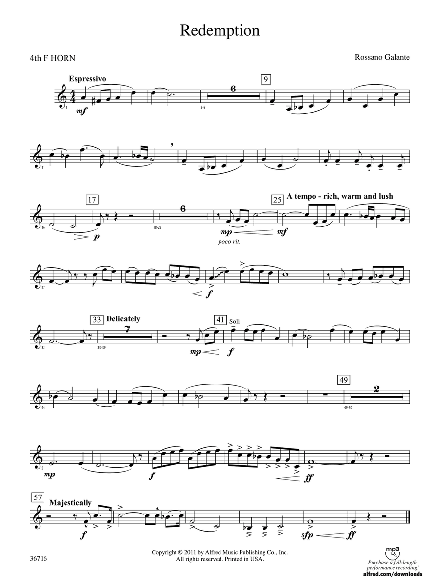 Redemption: 4th F Horn