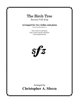 Book cover for The Birch Tree, for two violins and piano