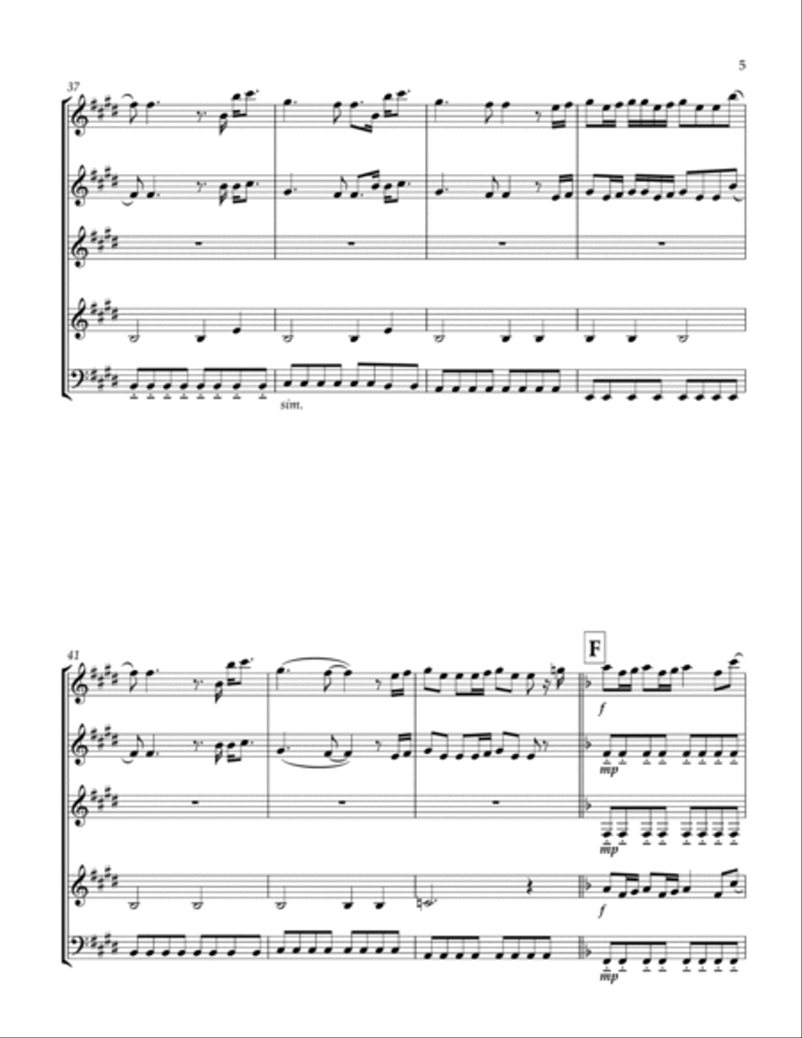 How Far I'll Go Woodwind Quintet scores gallery preview page 5