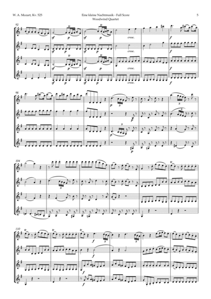 Eine kleine Nachtmusik by Mozart for Violin Quartet image number null