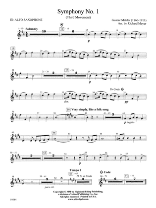 Symphony No. 1, 3rd Movement: E-flat Alto Saxophone