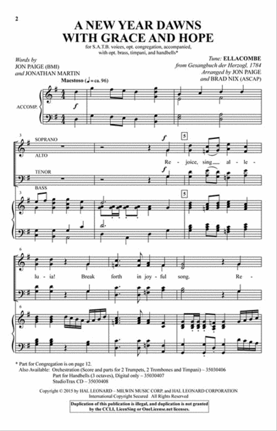 A New Year Dawns with Grace and Hope Choir scores gallery preview page 2