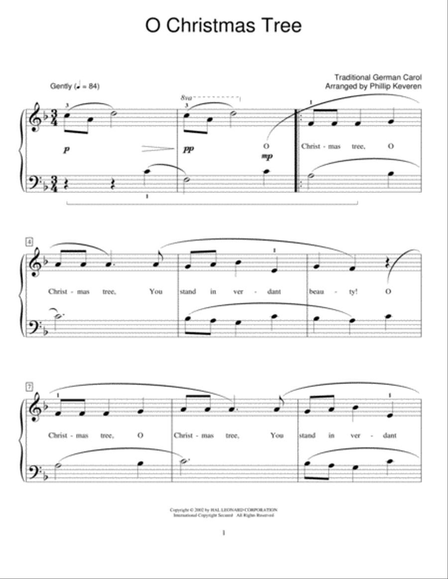 O Christmas Tree O Christmas Tree Piano scores gallery preview page 1