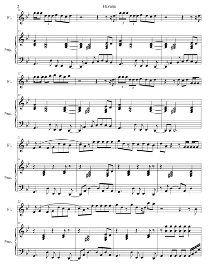 Havana Havana Flute Solo scores gallery preview page 3