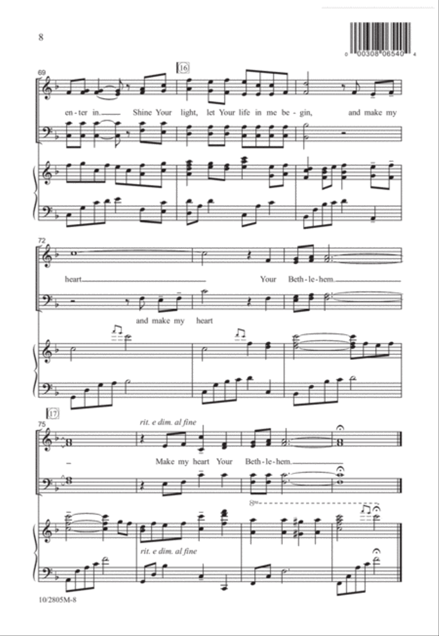 My Heart, Your Bethlehem 4-Part scores gallery preview page 9
