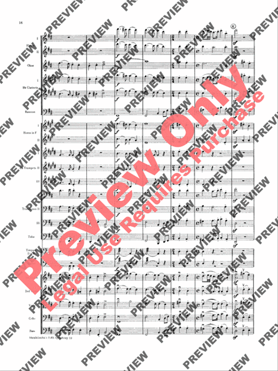 Mendelssohn's 5th Symphony Reformation, 4th Movement Full Orchestra scores gallery preview page 17
