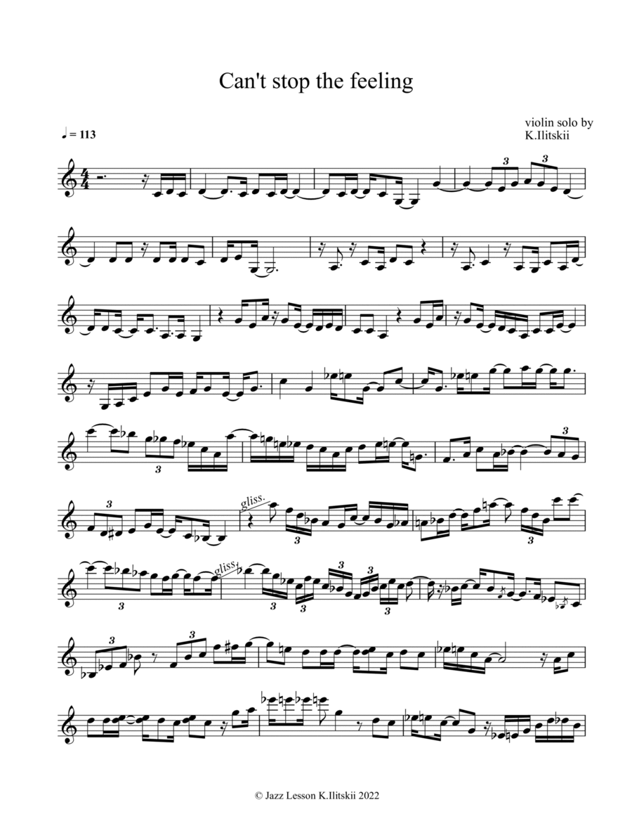 "Can't stop" violin solo