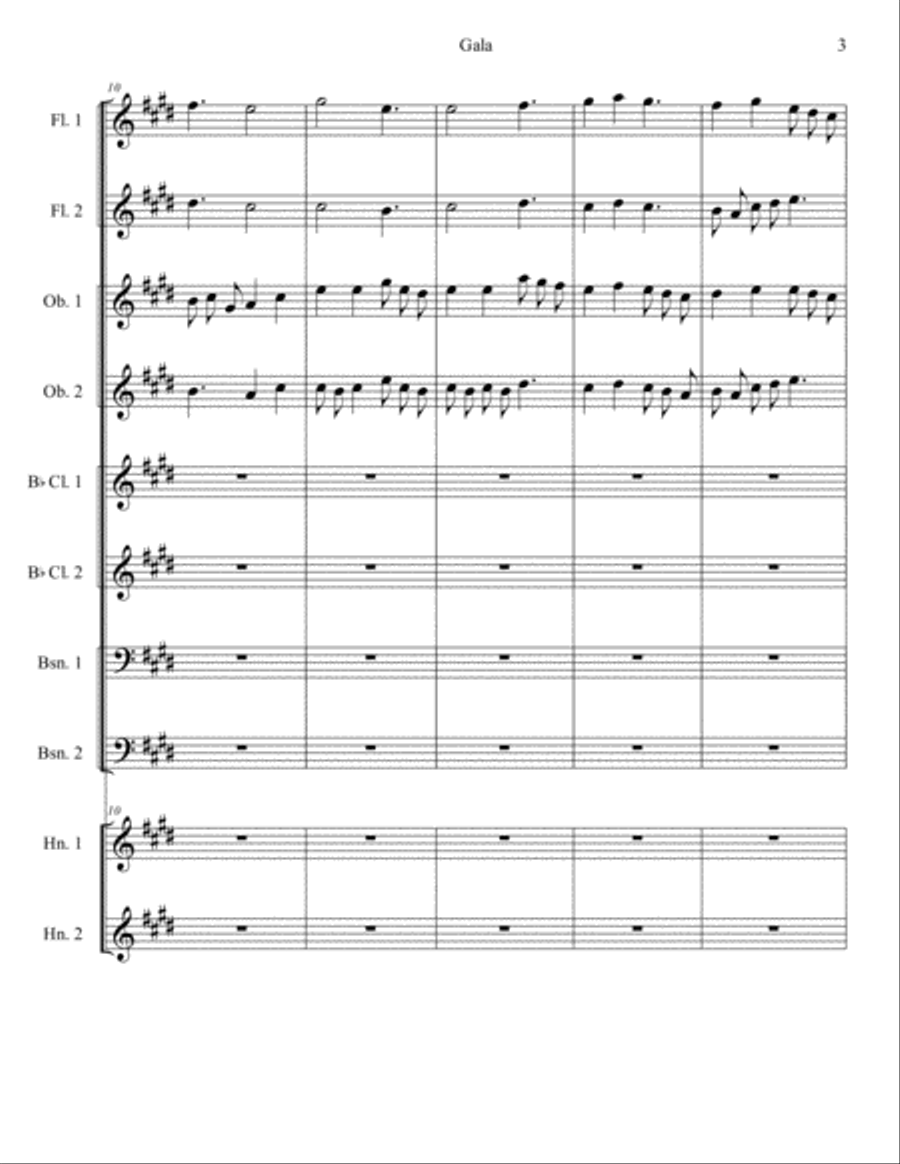 Gala for Woodwind Dectet Woodwind Quintet scores gallery preview page 4