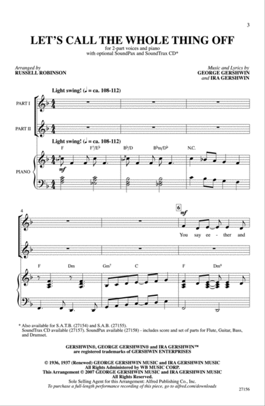 Let's Call the Whole Thing Off 2-Part scores gallery preview page 2
