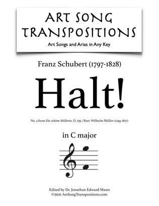 SCHUBERT: Halt! D. 795 no. 3 (transposed to C major)