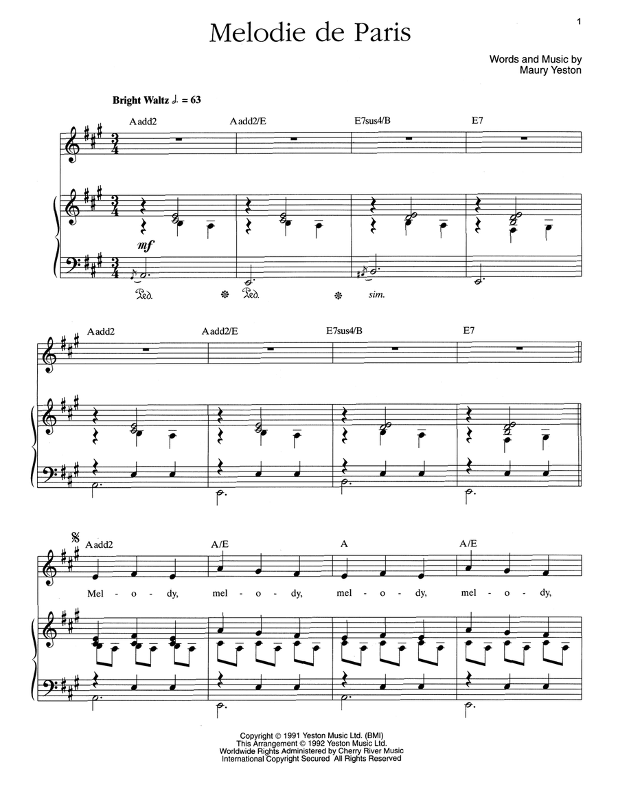Melodie De Paris Melodie De Paris Voice scores gallery preview page 1