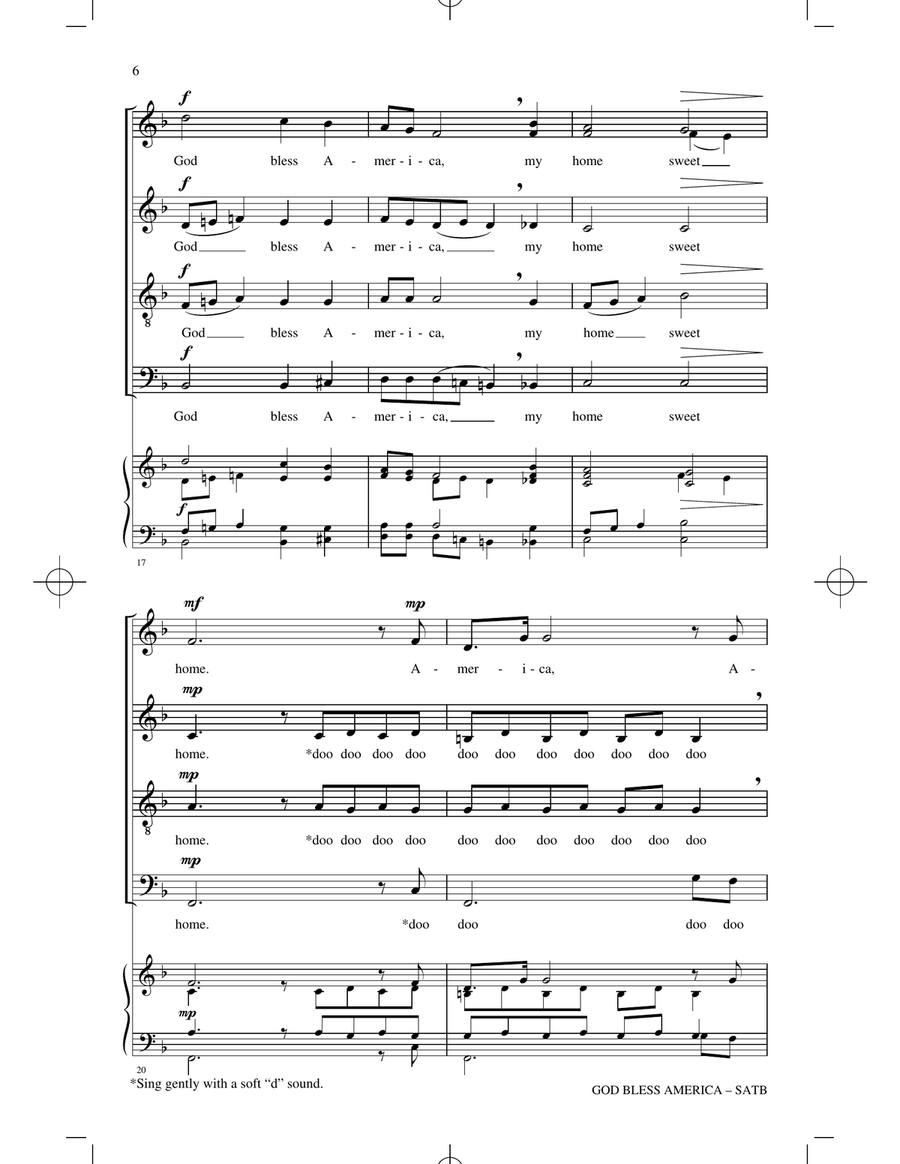 God Bless America (arr. Mark Hayes) 4-Part scores gallery preview page 4