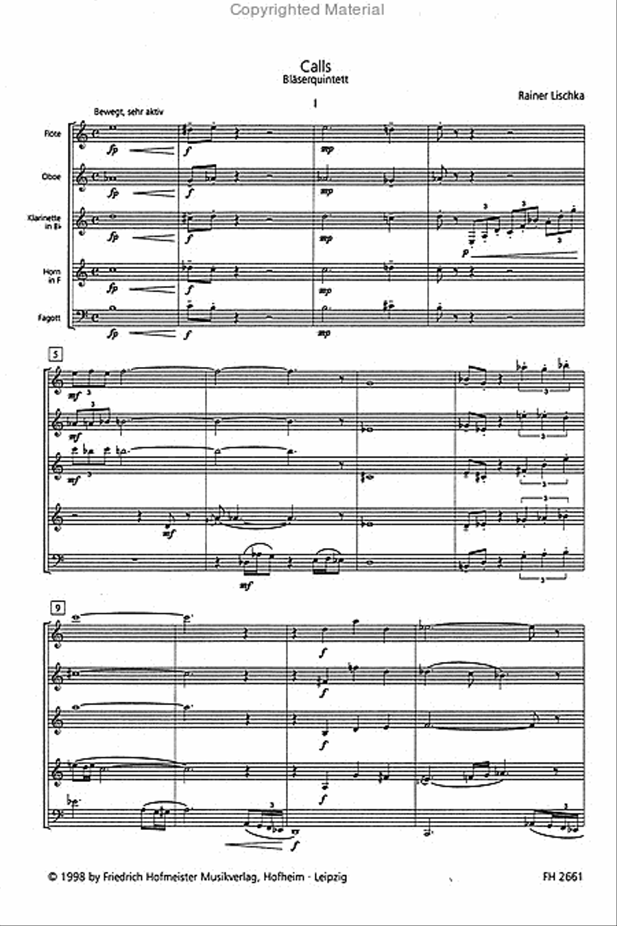 Calls Calls Woodwind Quintet scores gallery preview page 2