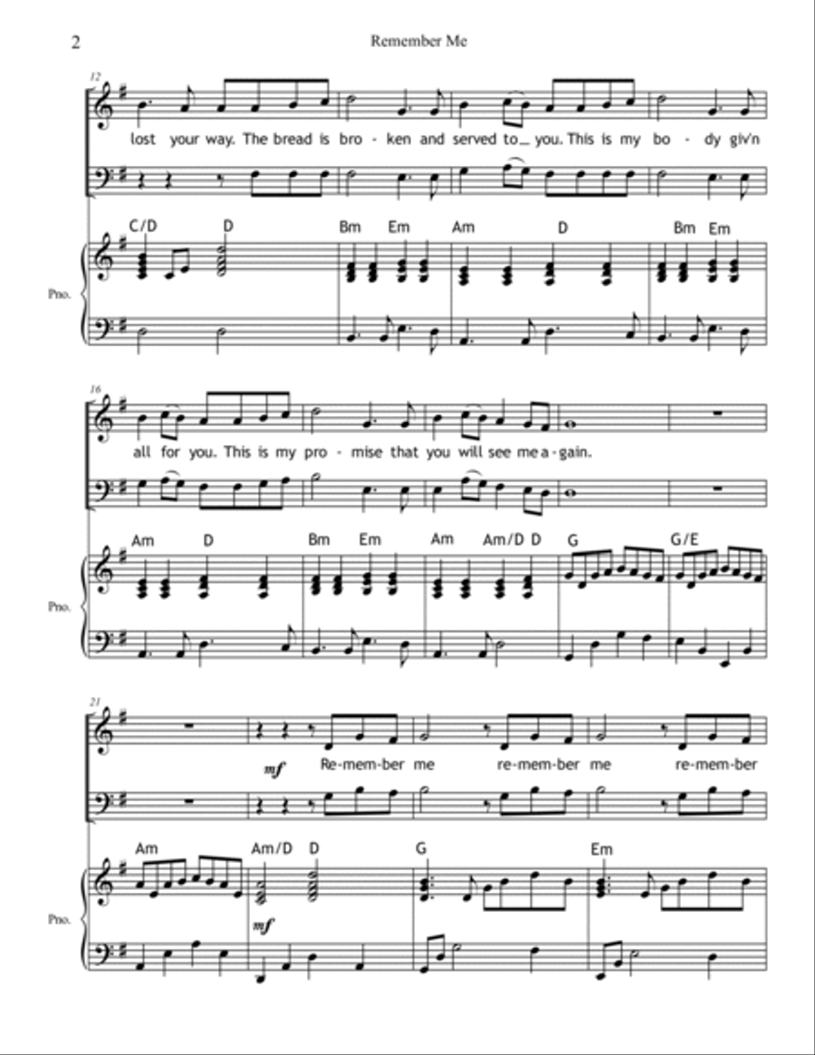 Jesus Remember Me 2 Part 3-Part scores gallery preview page 3