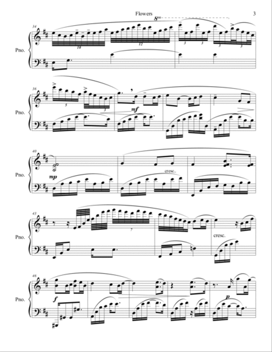 Flowers Flowers Piano Solo scores gallery preview page 3