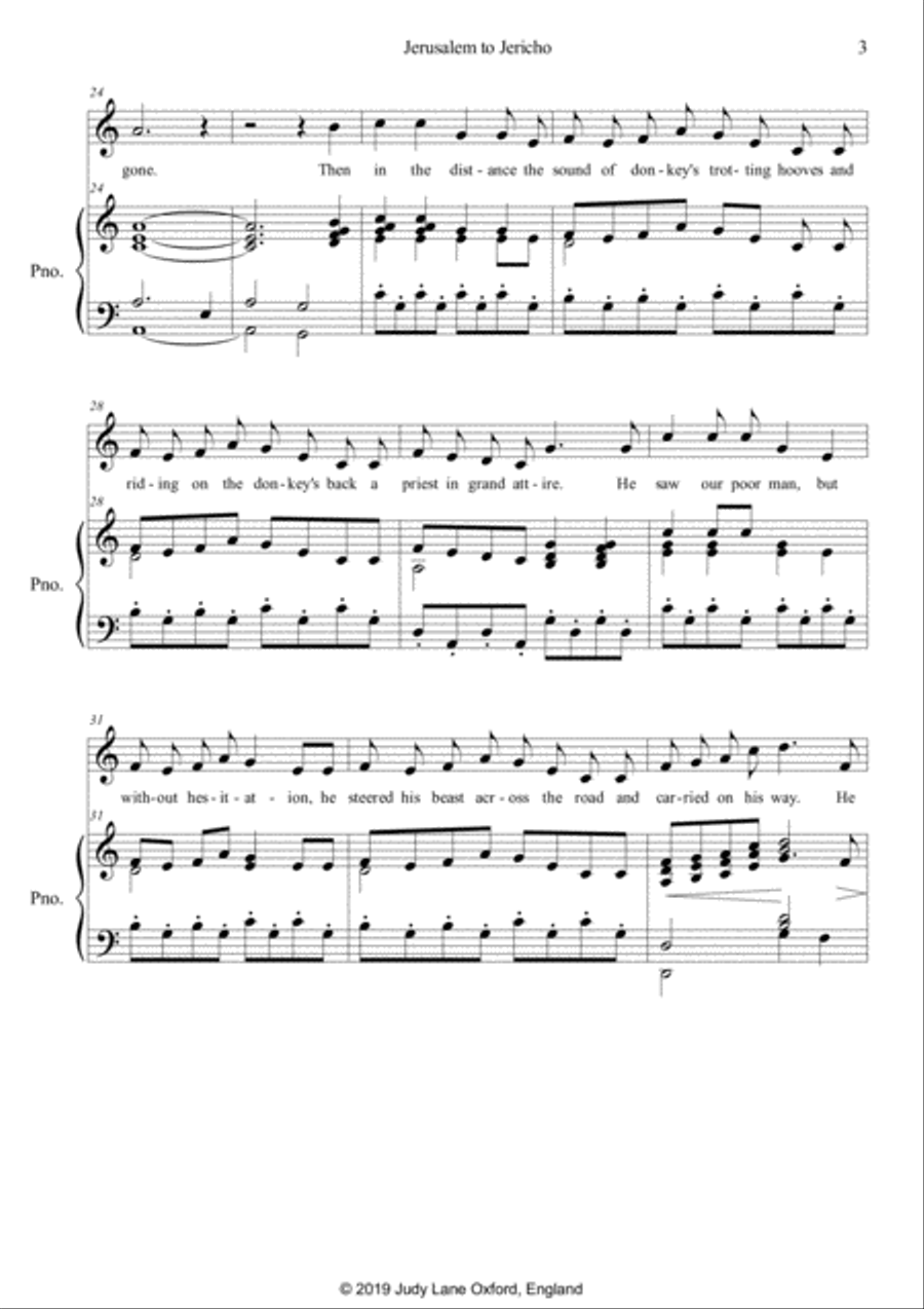 Jerusalem To Jericho - A musical adaptation of the Parable Of The Good Samaritan for children Voice scores gallery preview page 5