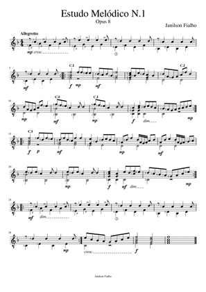 Estudo Melodico n.1 Opus 8
