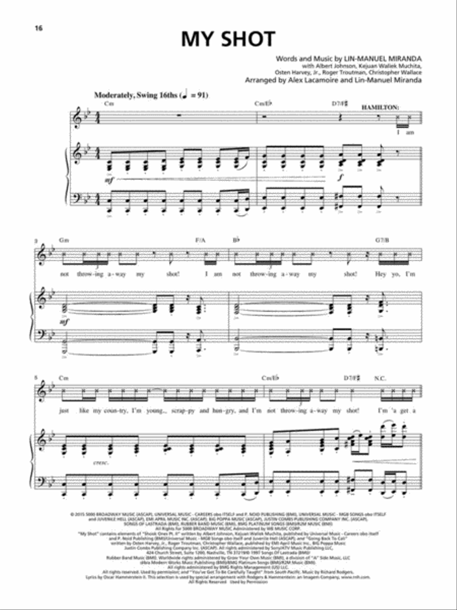 Hamilton Piano, Vocal scores gallery preview page 8