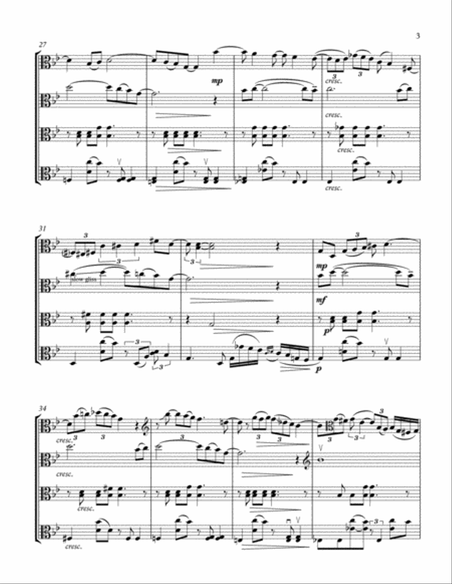 Sometimes I Feel Like a Motherless Child (African-American spiritual) - Viola Quartet Small Ensemble scores gallery preview page 3