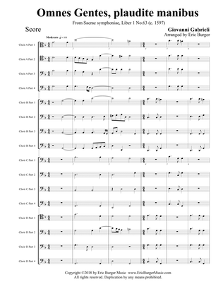 Omnes Gentes, plaudite manibus for Trombone or Low Brass Sedectet (16)