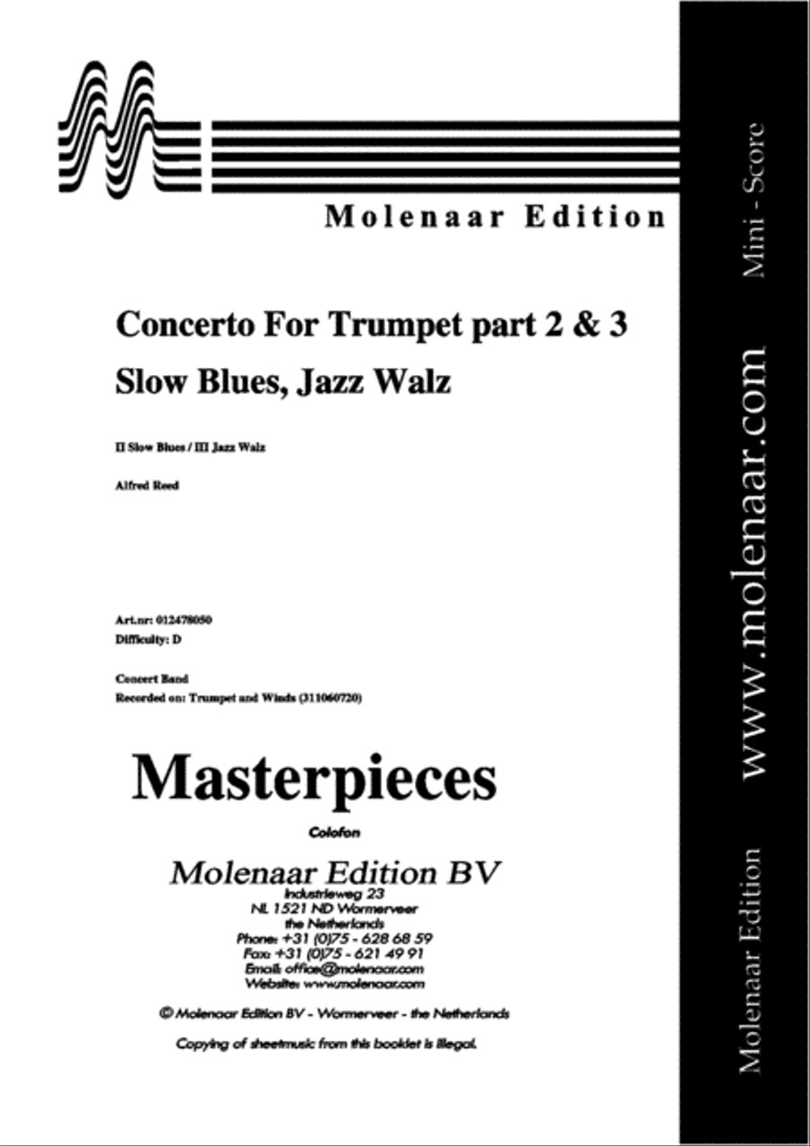 Concerto for Trumpet part 2 and 3 Concert Band scores gallery preview page 2