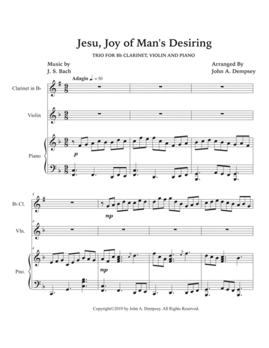 Jesu, Joy of Man's Desiring (Trio for Clarinet, Violin and Piano) image number null
