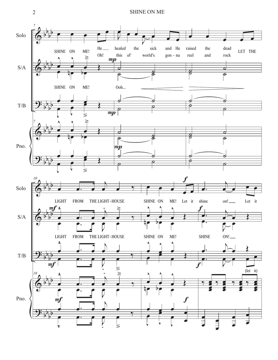 Let the Light from the Lighthouse Shine on Me 4-Part scores gallery preview page 2