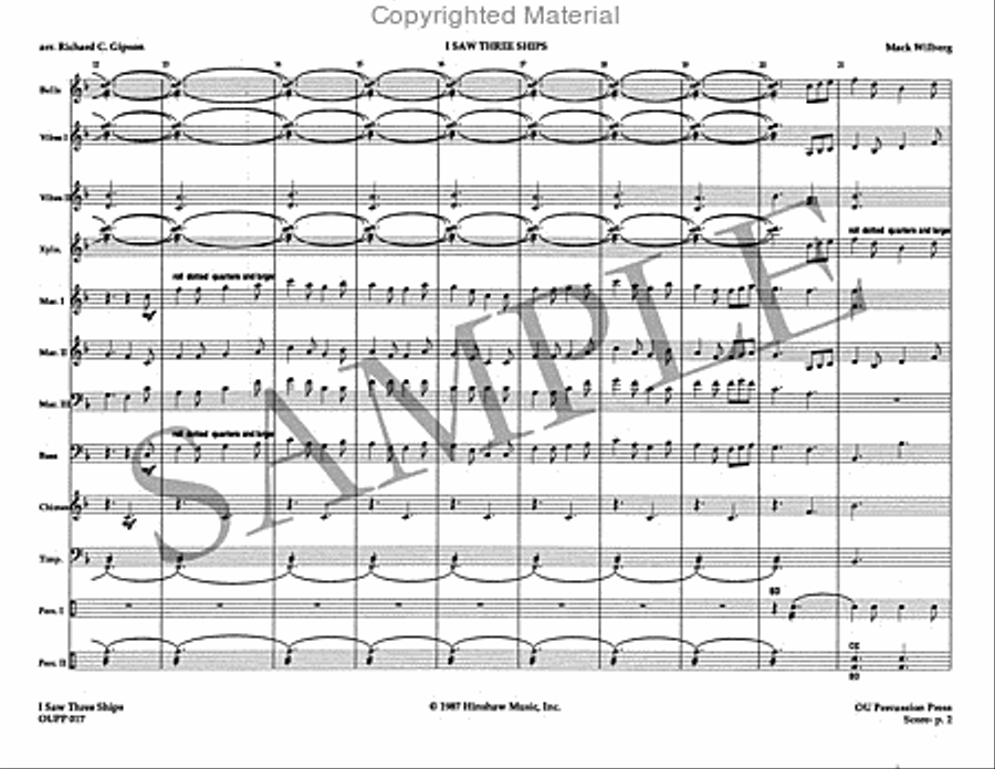 I Saw Three Ships Percussion Ensemble scores gallery preview page 3
