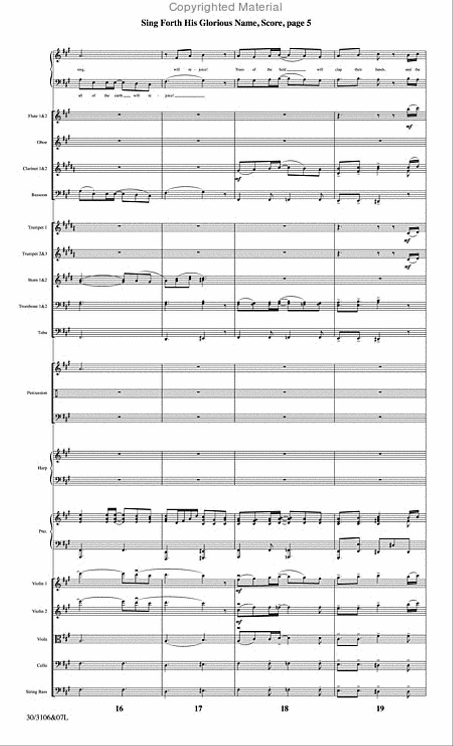 Sing Forth His Glorious Name - Orchestral Score and Parts Choir scores gallery preview page 6