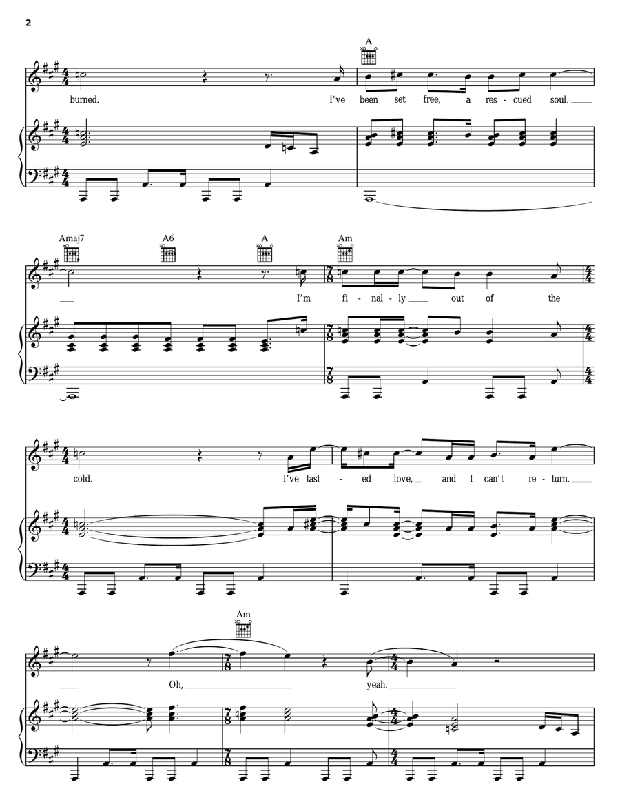 Can't Go Back Can't Go Back Piano, Vocal, Guitar scores gallery preview page 2