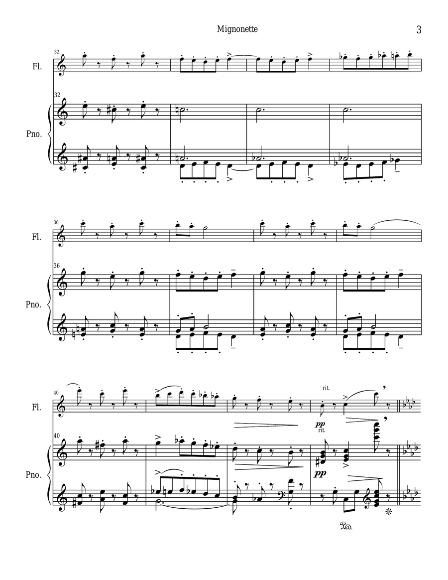 Amy Beach - Mignonette set for flute and piano Flute Solo scores gallery preview page 5