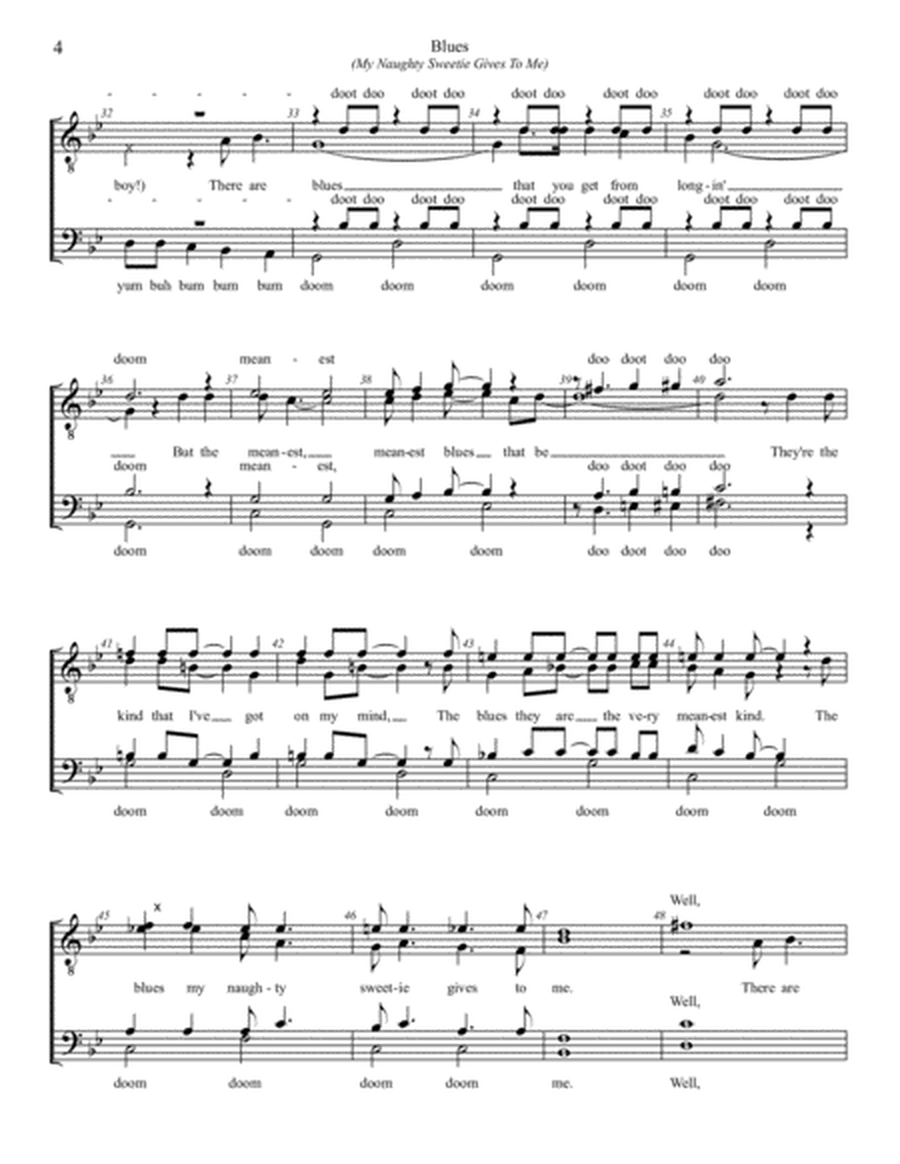 Blues (My Naughty Sweetie Gives To Me) (TTBB - Barbershop) - arr. Robert Rund image number null