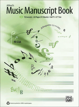 Book cover for Alfred's Music Manuscript Book