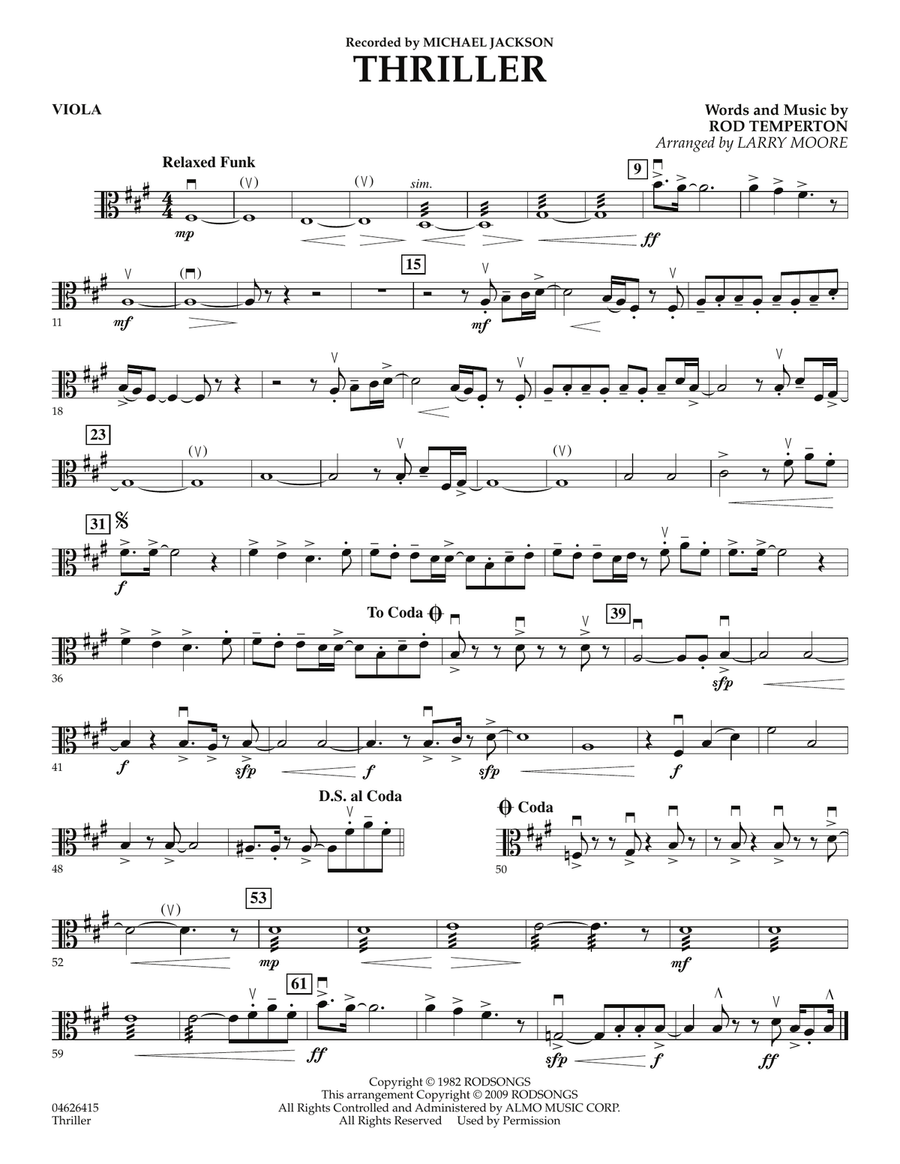 Thriller - Viola Orchestra scores gallery preview page 1