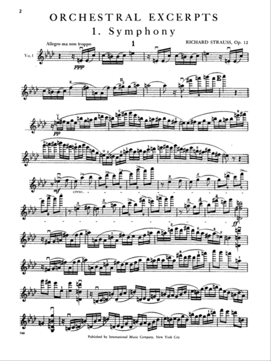 Orchestral Excerptsfrom Ten Symphonic Poems Violin Solo scores gallery preview page 2