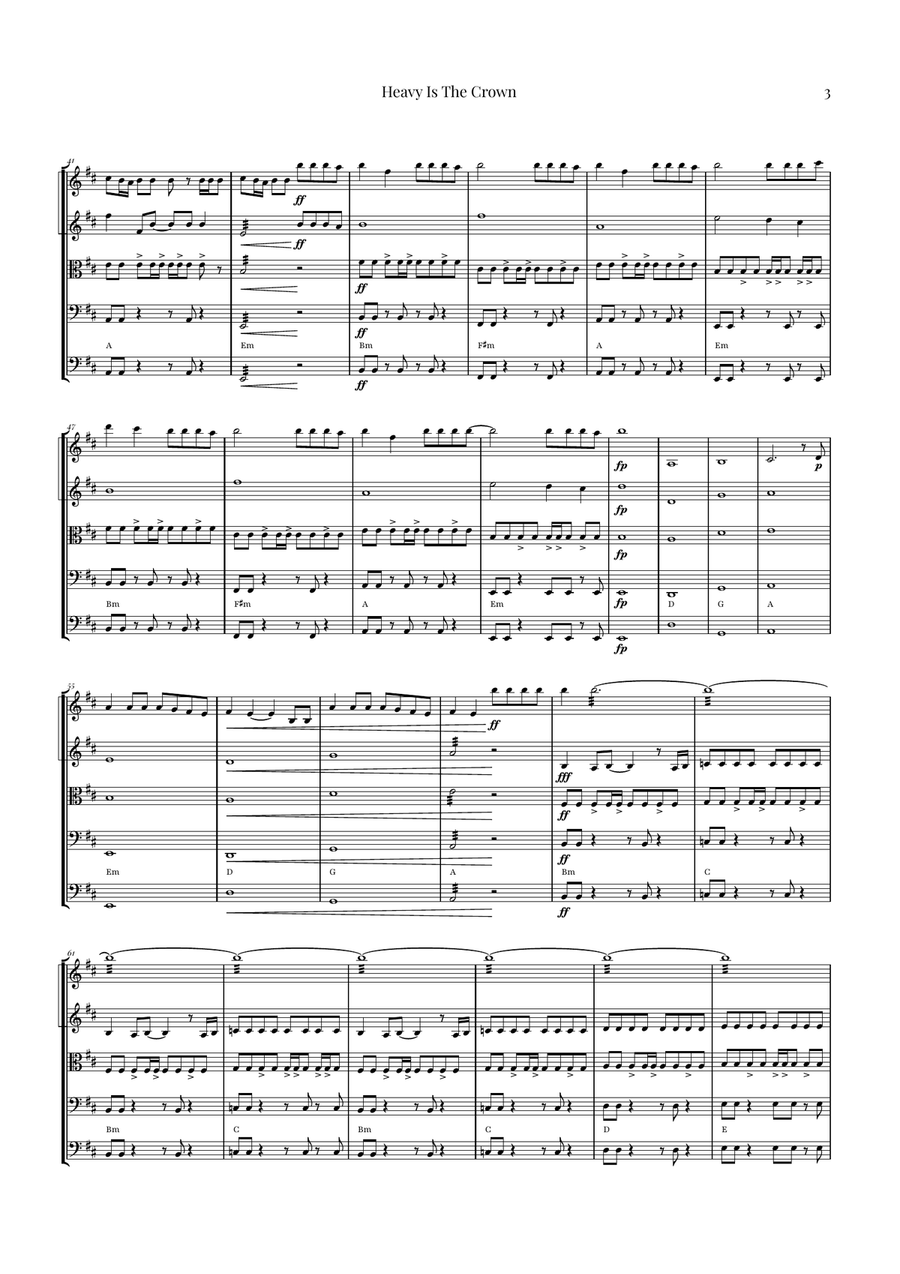 Heavy Is The Crown String Orchestra scores gallery preview page 3